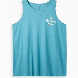 Torrid Women's Signature Jersey No Worries Here Everyday Tank Top Blue Size 00